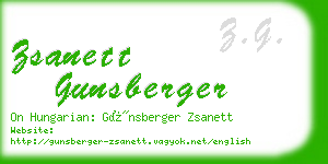 zsanett gunsberger business card